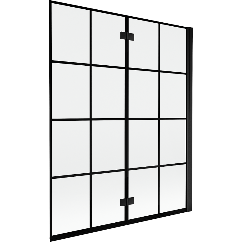 Mexen Mist sprchová zástěna 2-křídlová pravá 140 x 150 cm, černá mřížka, černá - 8A9-140-002-70-77-P