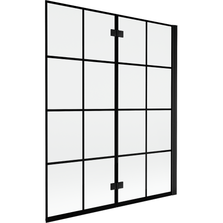 Mexen Mist sprchová zástěna 2-křídlová pravá 140 x 150 cm, černá mřížka, černá - 8A9-140-002-70-77-P