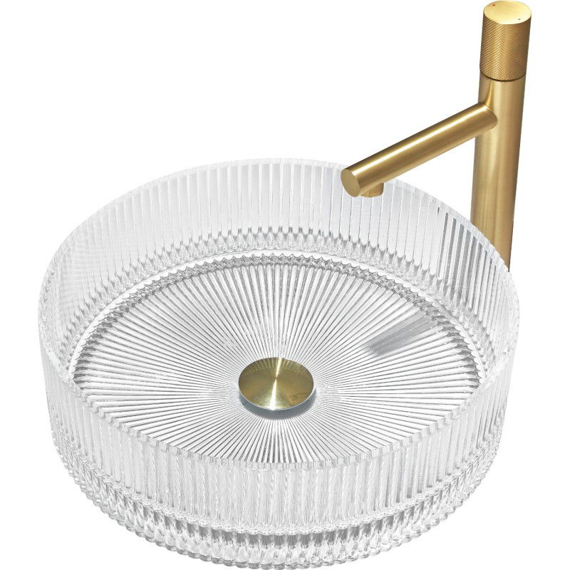 Mexen Eiva skleněné umyvadlo na desku 39 x 39 cm, transparentní - 24163900