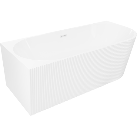 Mexen Silo volně stojící rohová vana levá rýhovaná 150 x 75 cm, bílá, bílý přepad - 52891507500L-20