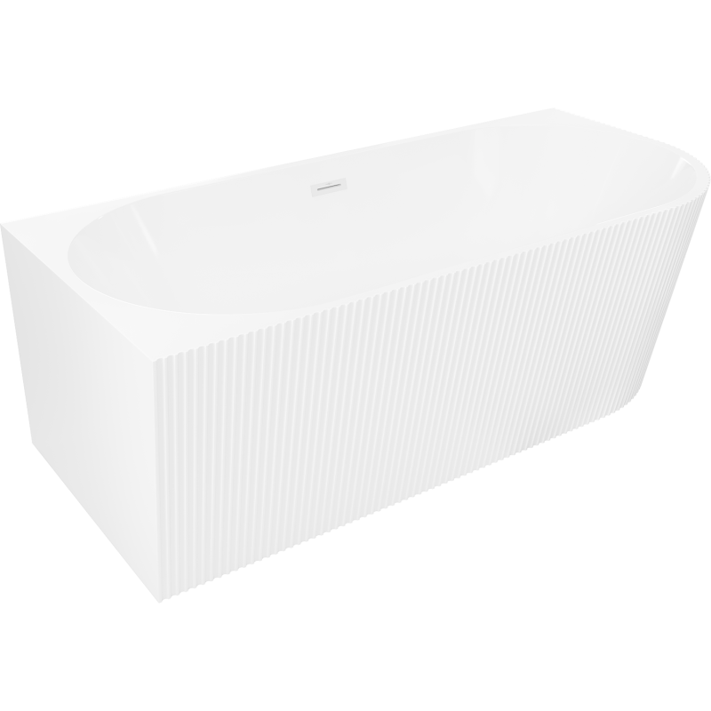 Mexen Silo volně stojící rohová vana levá rýhovaná 170 x 80 cm, bílá, přepad bílý - 52891708000L-20