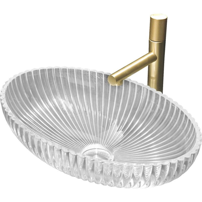 Mexen Zira skleněné umyvadlo na desku 53 x 35 cm, transparentní - 24175300