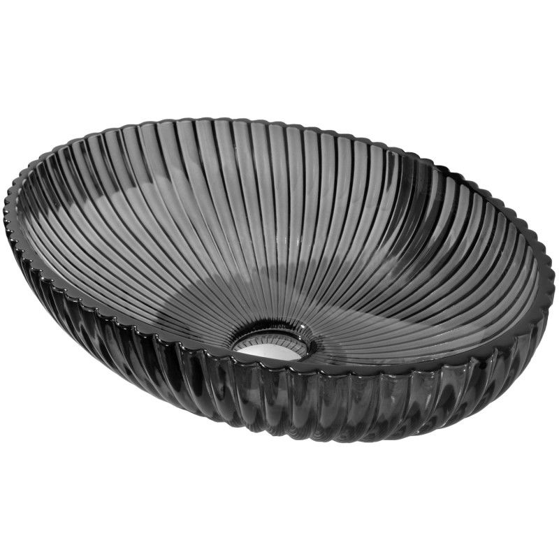 Mexen Zira skleněné umyvadlo na desku 53 x 35 cm, černé - 24175370