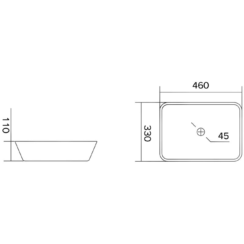 Mexen Tiva skleněné umyvadlo na desku 46 x 33 cm, transparentní - 24184600