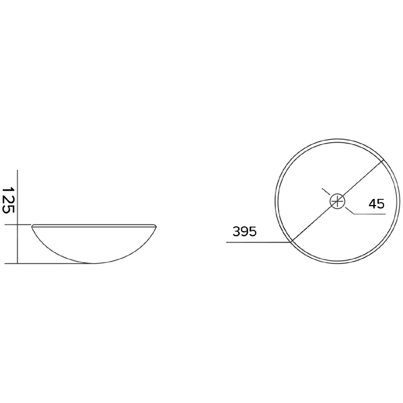 Mexen Zuri skleněné umyvadlo na desku 39 x 39 cm, černé - 24193970