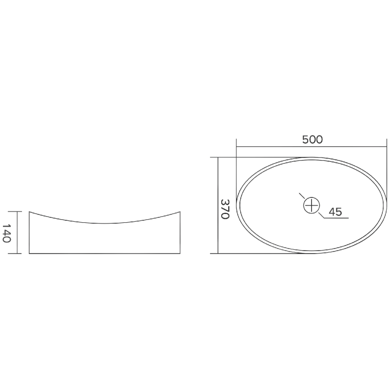 Mexen Kivo skleněné umyvadlo na desku 50 x 37 cm, šedé - 24215066