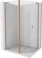 Mexen Mist L asymetrický pětiúhelníkový sprchový kout 100x80 cm, transparentní, kartáčovaná měď - 8A8L-100-080-65-00