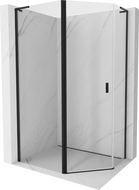 Mexen Mist L asymetrická sprchová kabina pětiúhelníková 90 x 80 cm, transparentní, černá - 8A8L-090-080-70-00