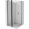 Mexen Mist L pětiúhelníkový sprchový kout s otvíracími dveřmi 90 x 90 cm, transparentní, černá - 8A8L-090-090-70-00