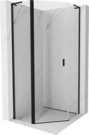 Mexen Mist L pětiúhelníkový sprchový kout s otvíracími dveřmi 90 x 90 cm, transparentní, černá - 8A8L-090-090-70-00