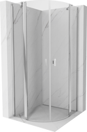 Mexen Mist sprchový kout půlkruhový otevíratelný 80 x 80 cm, transparentní, chrom - 8A32-080-080-01-00