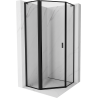 Mexen Mist L pětiúhelníková sprchová kabina s otočnými levými dveřmi 80 x 80 cm, černý rám, černá