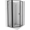 Mexen Mist L pětiúhelníková sprchová kabina sklopná levá 80 x 80 cm, černý rám, černá - 8A8L-080-080-70-70-L