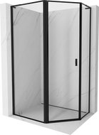 Mexen Mist L pětiboká asymetrická sprchová kabina výklopná levá 100 x 90 cm, černý rám, černá - 8A8L-100-090-70-70-L