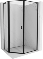 Mexen Mist L pětiúhelníková asymetrická sprchová kabina levá 90 x 100 cm, černý rám, černá - 8A8L-090-100-70-70-L