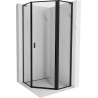 Mexen Mist L pětiúhelníková sprchová kabina s pravými dveřmi 90 x 90 cm, černý rám, černá - 8A8L-090-090-70-70-P