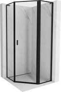 Mexen Mist L pětiúhelníková sprchová kabina s pravými dveřmi 90 x 90 cm, černý rám, černá - 8A8L-090-090-70-70-P