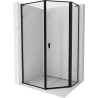Mexen Mist L pětiúhelníková sprchová kabina asymetrická otočná pravá 80 x 100 cm, černý rám, černá - 8A8L-080-100-70-70-P