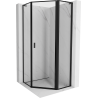 Mexen Mist L pravoúhlá sprchová kabina pětiúhelníková 100 x 100 cm, černý rám, černá - 8A8L-100-100-70-70-P