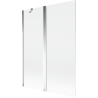 Mexen Mist vanová zástěna dvoukřídlá 130 x 150 cm, transparentní, chrom - 8A9-130-011-01-00