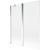 Mexen Mist vanová přepážka 2-křídlá 140 x 150 cm, transparentní, chrom - 8A9-140-011-01-00