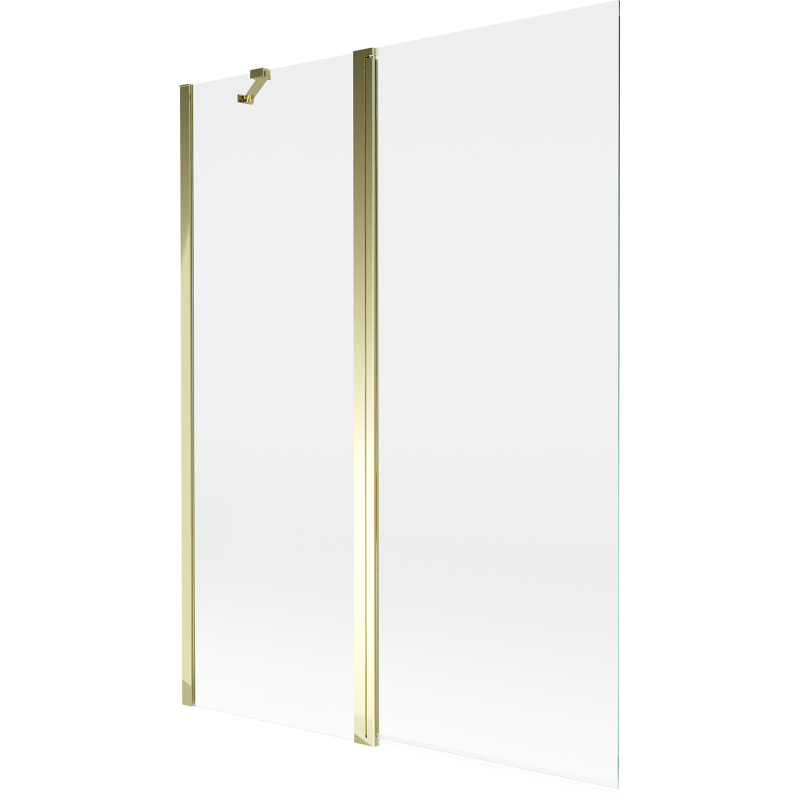Mexen Mist vanová zástěna 2-dílná 130 x 150 cm, transparentní, zlatá - 8A9-130-011-50-00