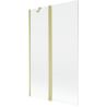 Mexen Mist vanová zástěna dvoukřídlá 110 x 150 cm, transparentní, zlatá kartáčovaná - 8A9-110-011-55-00