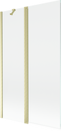 Mexen Mist vanová zástěna dvoukřídlá 110 x 150 cm, transparentní, zlatá kartáčovaná - 8A9-110-011-55-00