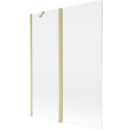 Mexen Mist vanová zástěna 2-dílná 130 x 150 cm, transparentní, zlatá kartáčovaná - 8A9-130-011-55-00