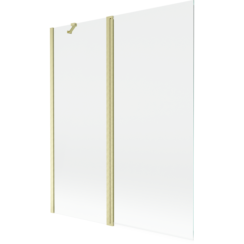 Mexen Mist sprchová zástěna 2-křídlová 140 x 150 cm, transparentní, zlatý kartáčovaný - 8A9-140-011-55-00
