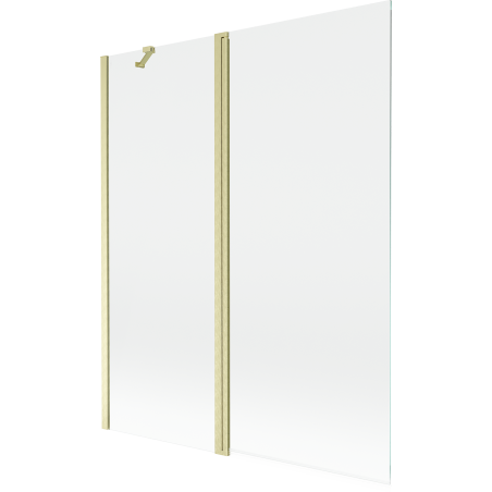 Mexen Mist sprchová zástěna 2-křídlová 140 x 150 cm, transparentní, zlatý kartáčovaný - 8A9-140-011-55-00