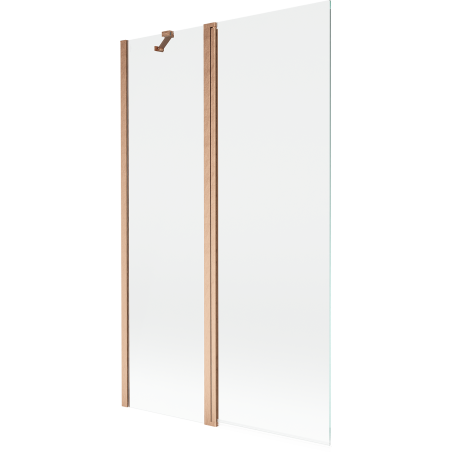 Mexen Mist vanová zástěna 2-křídlová 110 x 150 cm, transparentní, kartáčovaná měď - 8A9-110-011-65-00