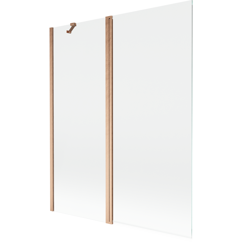 Mexen Mist sprchová zástěna 2-křídlová 140 x 150 cm, transparentní, kartáčovaná měď - 8A9-140-011-65-00