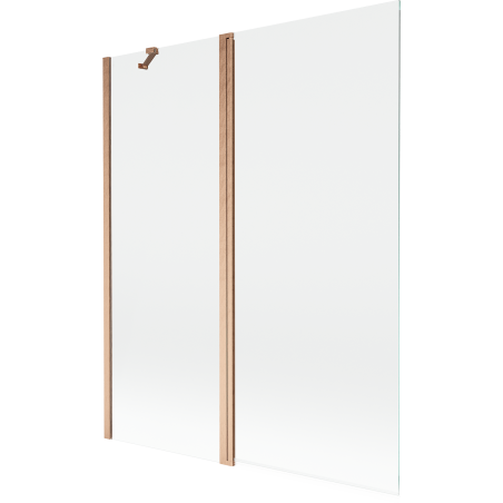 Mexen Mist sprchová zástěna 2-křídlová 140 x 150 cm, transparentní, kartáčovaná měď - 8A9-140-011-65-00