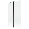Mexen Mist vanová zástěna 2-křídlová 110 x 150 cm, transparentní, černá - 8A9-110-011-70-00