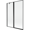 Mexen Mist vanová zástěna 2dílná levá 130 x 150 cm, černý rám, černá - 8A9-130-011-70-70-L