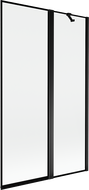 Mexen Mist vanová zástěna 2-křídlá pravá 110 x 150 cm, černý rám, černá - 8A9-110-011-70-70-P