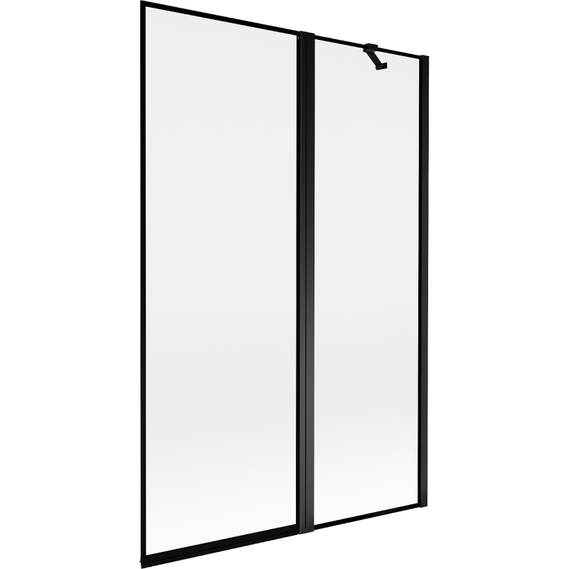 Mexen Mist vanová zástěna dvoukřídlá pravá 120 x 150 cm, černý rám, černá - 8A9-120-011-70-70-P