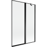 Mexen Mist vanová zástěna dvoukřídlá pravá 120 x 150 cm, černý rám, černá - 8A9-120-011-70-70-P