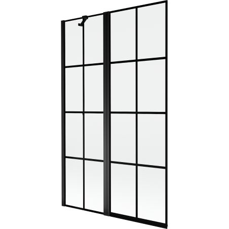 Mexen Mist sprchová zástěna se 2 křídly, levá 110 x 150 cm, černá mřížka, černý - 8A9-110-011-70-77-L