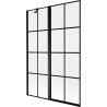 Mexen Mist vanová zástěna 2-křídlová levá 120 x 150 cm, černá mřížka, černá - 8A9-120-011-70-77-L