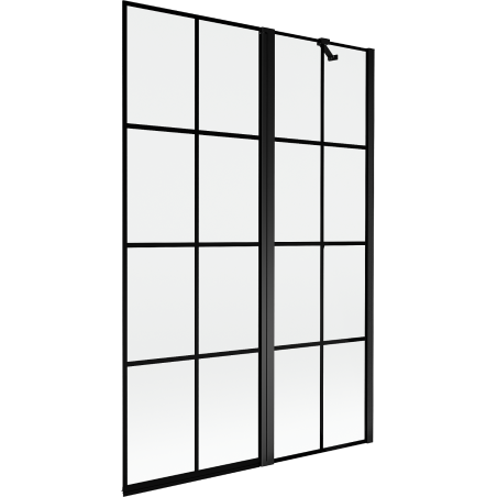 Mexen Mist sprchový paraván 2-křídlový pravý 120 x 150 cm, černá mřížka, černý - 8A9-120-011-70-77-P