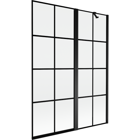 Mexen Mist sprchová zástěna dvoukřídlá pravá 130 x 150 cm, černá mřížka, černá - 8A9-130-011-70-77-P