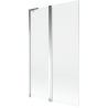 Mexen Mist L vanová zástěna dvoukřídlá 110 x 150 cm, transparentní, chrom - 8A9L-110-011-01-00