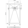 Mexen Stone+ obdélníkový kompozitní sprchový kout 140 x 80 cm, bílý - 44108014