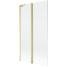 Mexen Mist L sprchová stěna dvoukřídlá 100 x 150 cm, transparentní, zlatý kartáčovaný - 8A9L-100-011-55-00