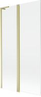 Mexen Mist L sprchová stěna dvoukřídlá 100 x 150 cm, transparentní, zlatý kartáčovaný - 8A9L-100-011-55-00