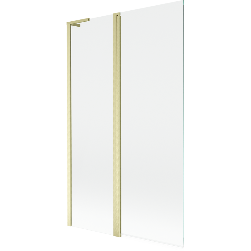 Mexen Mist L vanová zástěna 2křídlá 110 x 150 cm, transparentní, zlatá kartáčovaná - 8A9L-110-011-55-00