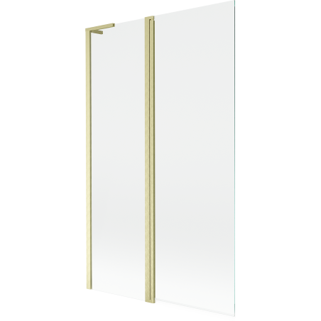 Mexen Mist L vanová zástěna 2křídlá 110 x 150 cm, transparentní, zlatá kartáčovaná - 8A9L-110-011-55-00