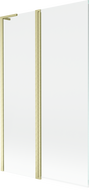 Mexen Mist L vanová zástěna 2křídlá 110 x 150 cm, transparentní, zlatá kartáčovaná - 8A9L-110-011-55-00
